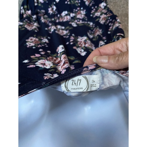 NWT Maurices Sleeveless Blue Floral Knit Dress Pockets Stretch Plus 3X Womens - Picture 6 of 6